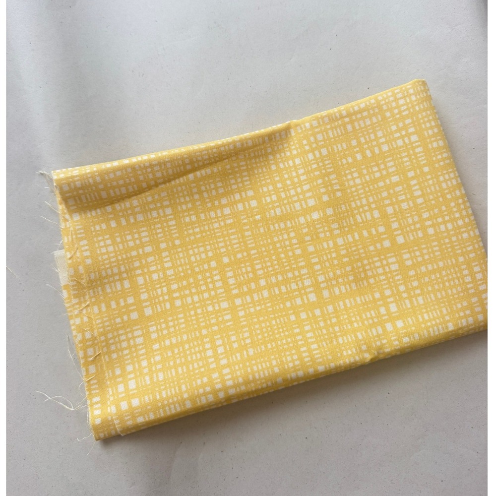 Yellow Accent Fabric 1/2 Yard Yellow Grid Modern Plaid